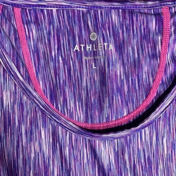 Athleta Purple Space Dye Athletic Top Size L - Picture 2 of 4